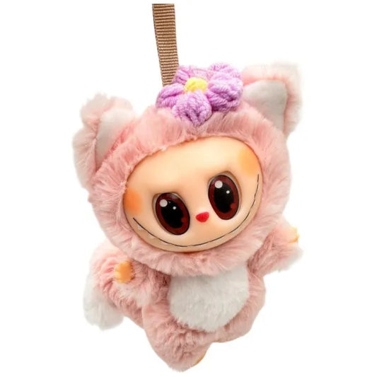 Labubu portabil roz, aproximativ 15cm